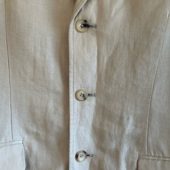 Ralph Lauren Polo 100% Linen Tan 3 Button Blazer Jacket  Sz L - Picture 6 of 14
